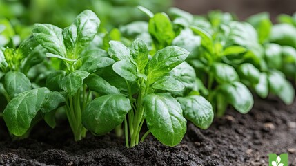 Lush Green Seedlings in Soil.