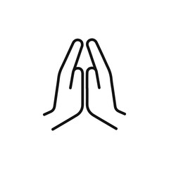Pray icon on white background. Editable stroke.