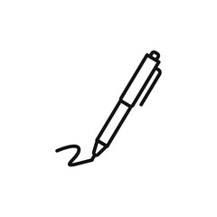 Pen icon on white background. Editable stroke.