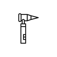Otoscope icon on white background. Editable stroke.