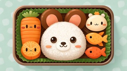 Adorable Kawaii Bento Box – Cartoon Animal Lunch Design

