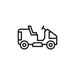Lawnmower icon on white background. Editable stroke.