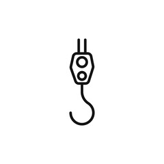 Industrial hook icon on white background. Editable stroke.