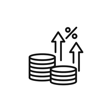 Inflation icon on white background. Editable stroke.