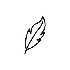 Feather icon on white background. Editable stroke.