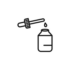 Essential oil dropper icon on white background. Editable stroke.