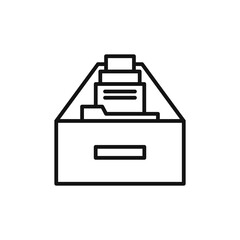 Drawer icon on white background. Editable stroke.