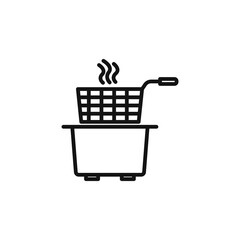 Deep Fryer icon on white background. Editable stroke.
