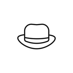 Cowboy hat icon on white background. Editable stroke.