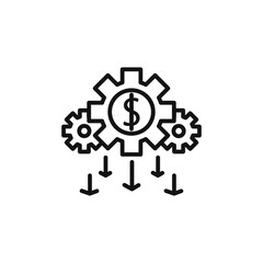 Costs optimization icon on white background. Editable stroke.