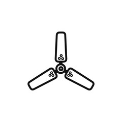 Ceiling Fan icon on white background. Editable stroke.