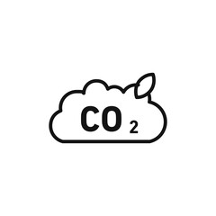 CO2 emission icon on white background. Editable stroke.