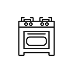 Burner stove icon on white background. Editable stroke.