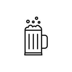 Beer icon on white background. Editable stroke.
