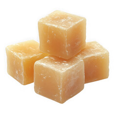 Pile of fudge cubes isolated on transparent background