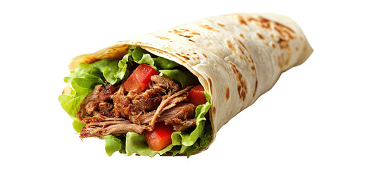 Delicious Shawarma Kebab Isolated on PNG Transparent Background Cut Out
