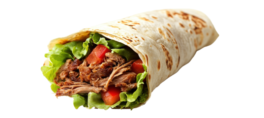 Delicious Shawarma Kebab Isolated on PNG Transparent Background Cut Out

