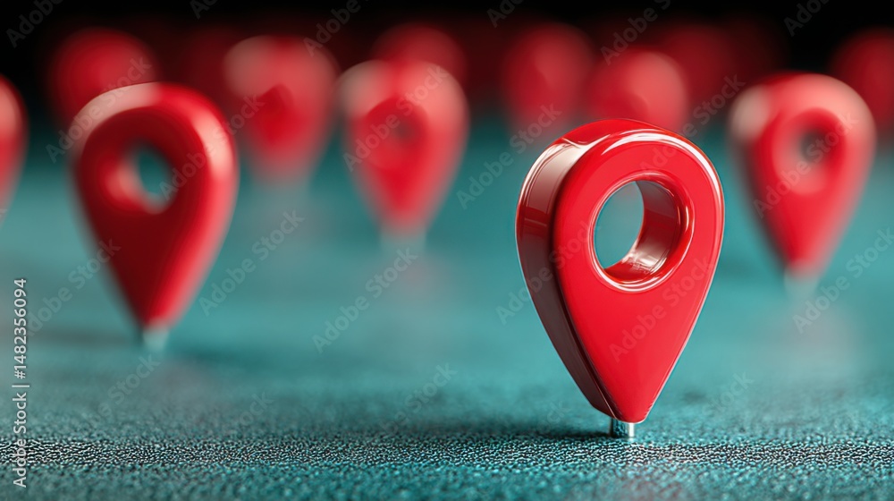 Poster conceptual illustration of batch risk areas icon highlighting collection of hotspots for comprehensi