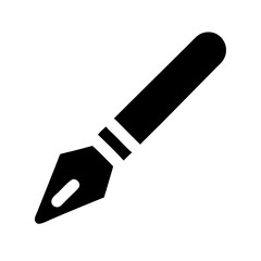 Fototapeta premium Calligraphy pen icon, black and white, for website design