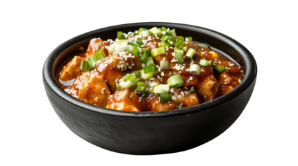 Delicious Chili Chicken Recipe isolated on transparent background