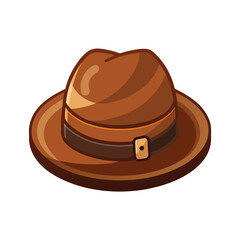 Cowboy hat felt bush hat with leather band and opal vector art illustration
