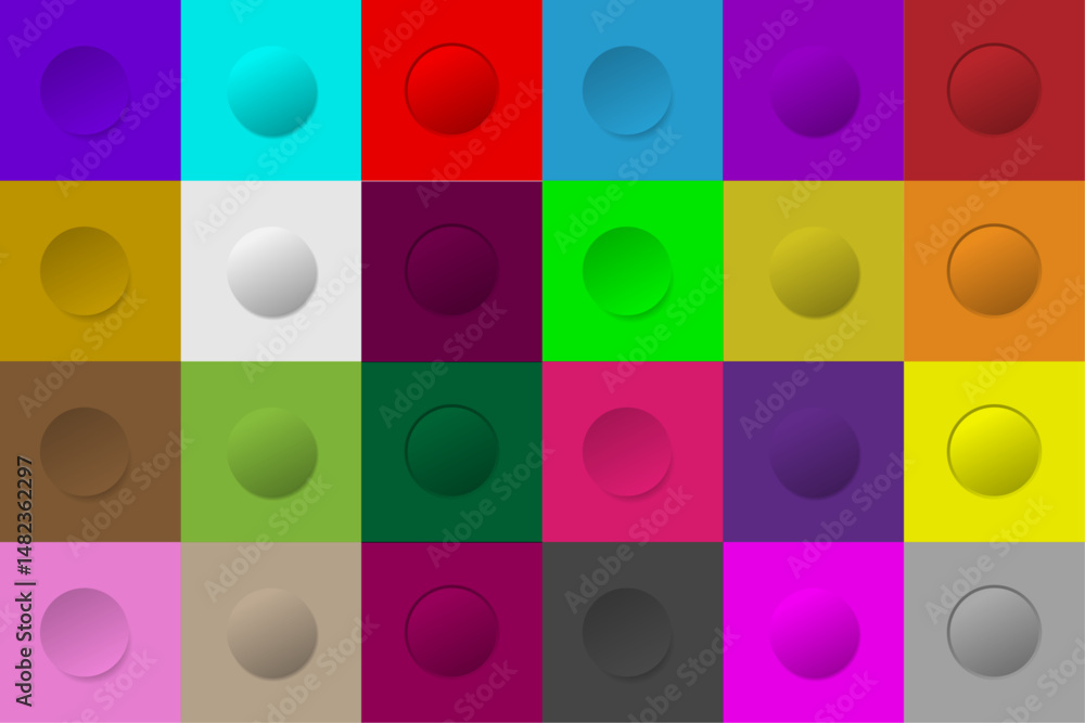 Poster modern 3d round button icon pack for ui kits, mobile applications, dashboard design, gaming controls