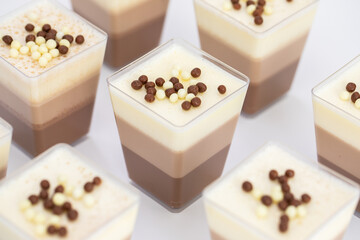 Homemade sweets made from natural and healthy ingredients. Festive background with mini cakes. Delicious cake