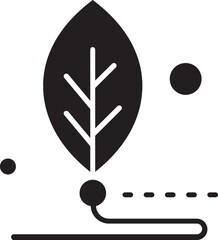 Artificial Biology Digital Leaf Life solid Glyph Icon vector