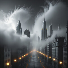 Fototapeta premium Fog over the city