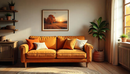 Cozy Modern Minimalist Living Room Ideas with Wooden Shelves, HD and 4K image