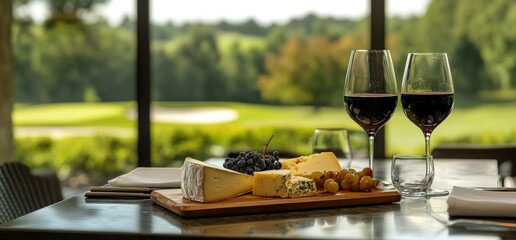 Gourmet Cheese and Wine Pairing with a Stunning Golf Course View