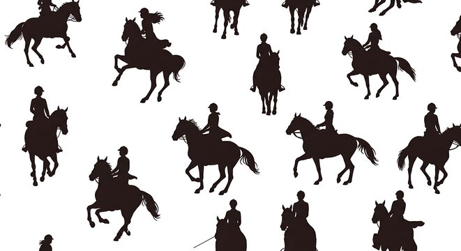 Silhouette Riders: Equestrian Elegance in Black and White