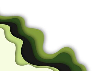 Abstract Wavy Paper Cut Layered Corner