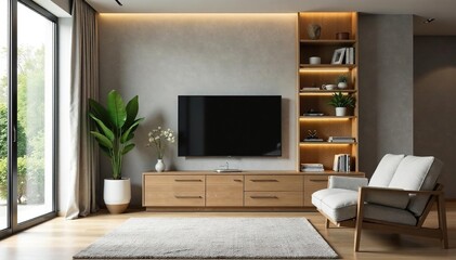 Stylish modern cabinet adds storage and design to a living room Home decor, organization, furniture, interior design , cabinet, contemporary home, modern