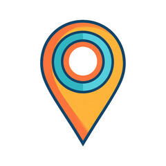 Colorful Location Marker Icon Design Illustration for App GPS Navigation System