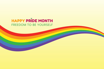 Happy Pride Month Freedom to Be Yourself Rainbow Wave