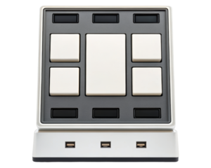 Custom Control Panel with Integrated USB Ports on a transparent background