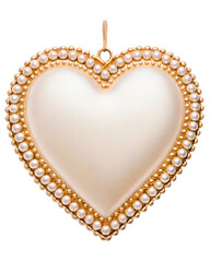 Obraz premium Heart-Shaped Pendant with Elegant Pearl Border on a transparent background