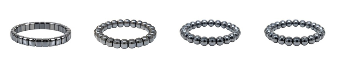 Obraz premium Arrangements of Magnetic Hematite Rings Displaying Square and Round Forms transparent background Generative AI