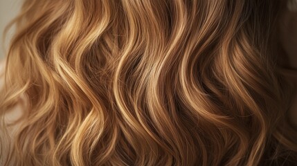 Fototapeta premium Close-up of Wavy Blonde Hair with Highlights for Beauty or Hairstyling Concept