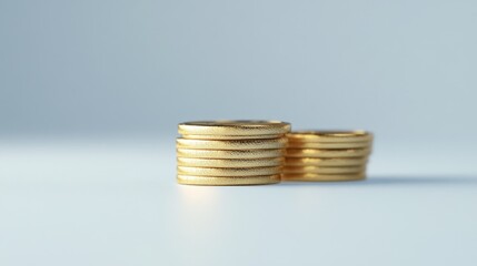 Stacks of Golden Coins Symbolizing Wealth and Financial Prosperity
