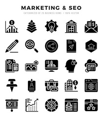 icons set. Marketing & SEO for web. app. vector illustration.