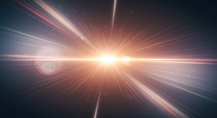 Obraz premium Bright Light Burst with Rays and Flare Effects Creating a Dynamic Background