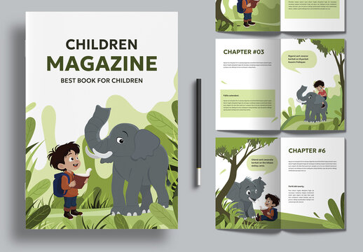 Jungle Adventure Children's Magazine with Illustrations