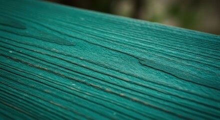 Close-up of textured green wooden surface with natural grain patterns