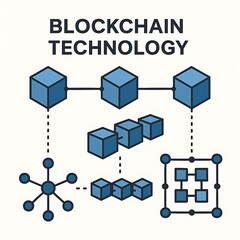 Obraz premium Futuristic Block Chain Technology Network concept image