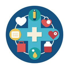 Fototapeta premium medical symbol location healthcare hospital