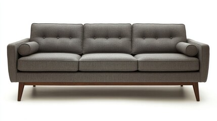 Fototapeta premium Grey sofa on neutral background