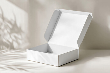 Minimalist white shipping box mockup for branding projects