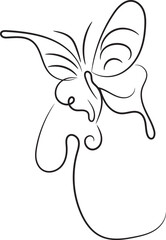 Elegant Single Line Butterfly Drawing Minimalist Nature Illustration